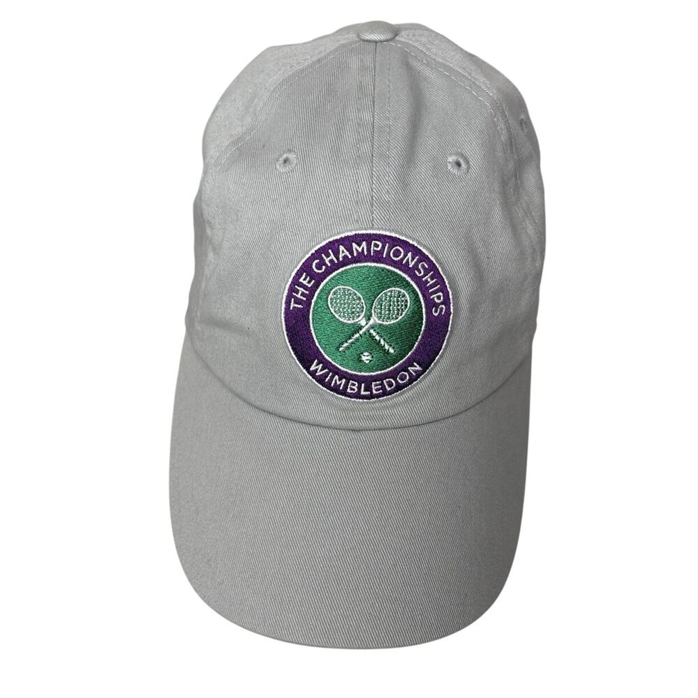 Official Wimbledon Cap Hat The Championships Logo GrayTennis England Lawn Club